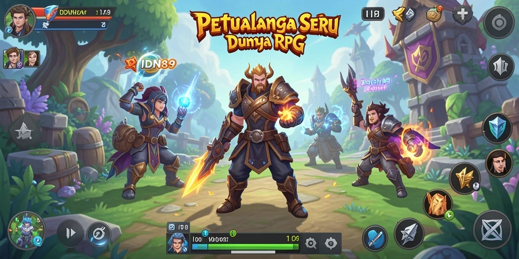 Tampilan gameplay seru dalam dunia RPG IDN89.
