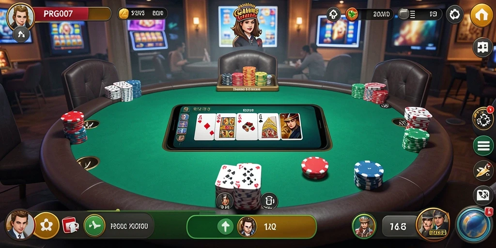 Tampilan gameplay Poker yang menarik dan kompetitif.
