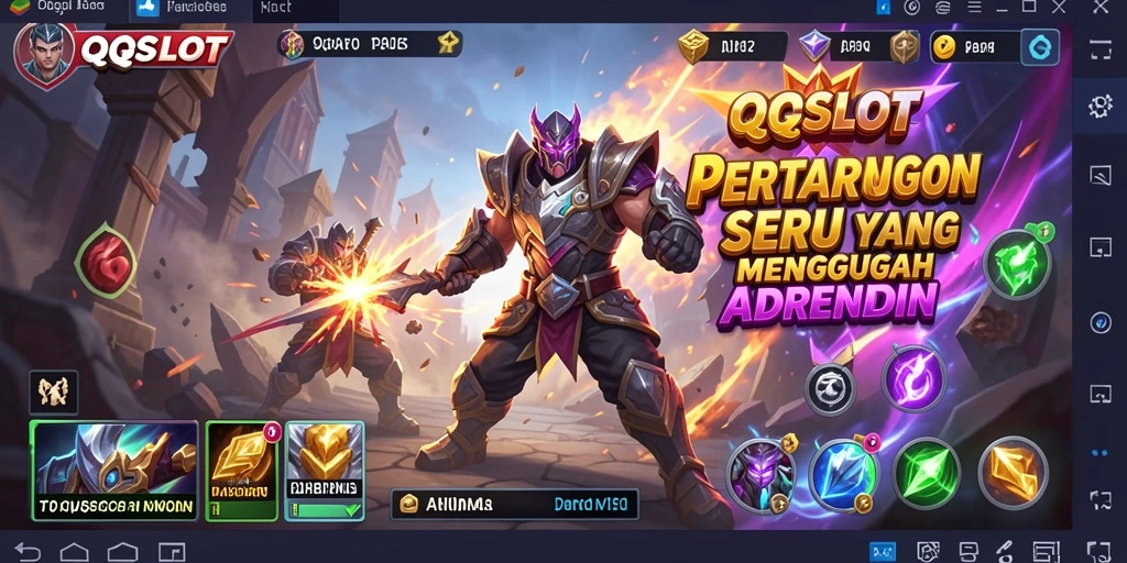 Screenshot gameplay QQSLOT menampilkan pertarungan mendebarkan dengan grafis luar biasa.