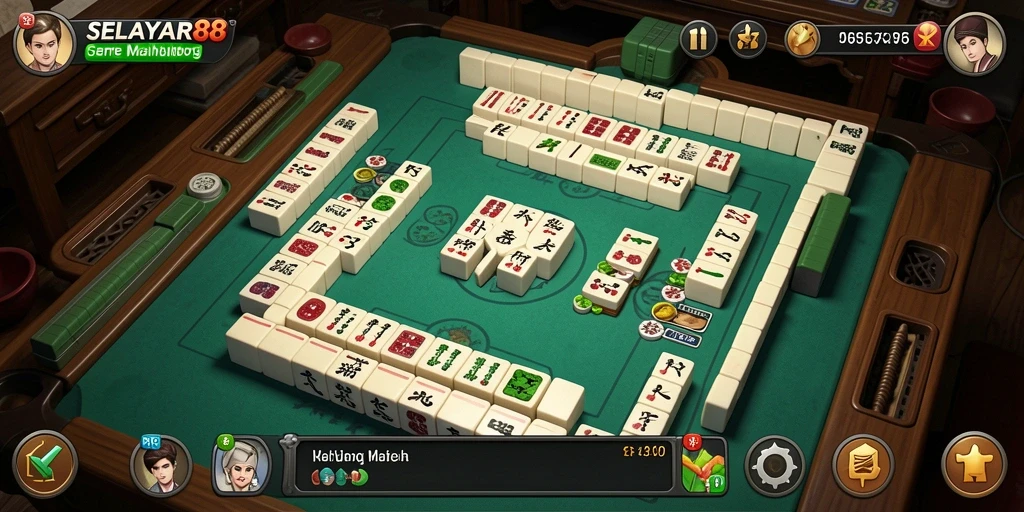 Tampilan gameplay seru di SELAYAR88 dengan desain Mahjong yang menarik.